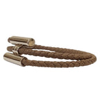 Hermes Turni Tresse Leather Bracelet Etoupe / Pre Owned — view 9