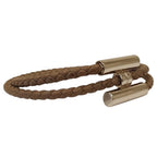 Hermes Turni Tresse Leather Bracelet Etoupe / Pre Owned — view 8