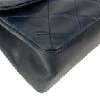 Chanel Shoulder Bag Quilted Navy Chain Gold Lambskin — view 6