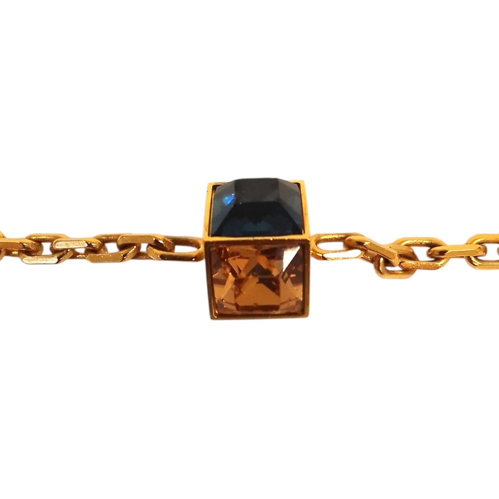 Louis Vuitton Collier Gamble Cube Motif Chain Necklace Gold Color Pre Owned — view 4