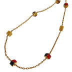 Louis Vuitton Collier Gamble Cube Motif Chain Necklace Gold Color Pre Owned