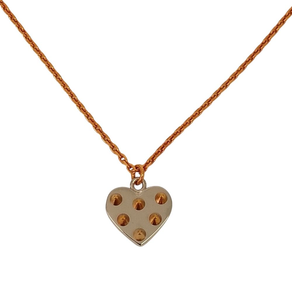 Louis Vuitton Spiky Valentine Necklace Silver Color Pre Owned