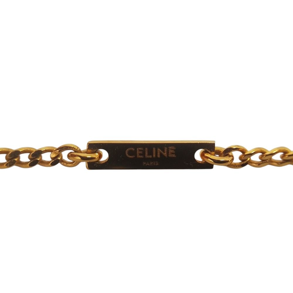 Celine Separable Short Chain Necklace Gold Color Pre Owned — view 6