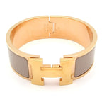 Hermes Bangle Clic Clac Pink Gold Gray Ju Bracelet