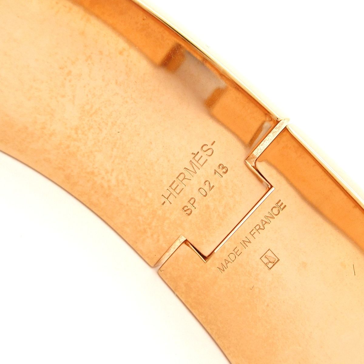 Hermes Bangle Clic Clac Pink Gold Gray Ju Bracelet — view 4
