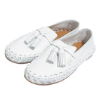 Celine Triomphe Tassel Leather Flats / Loafers 35 White