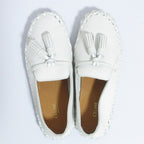 Celine Triomphe Tassel Leather Flats / Loafers 35 White — view 4