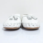 Celine Triomphe Tassel Leather Flats / Loafers 35 White — view 3