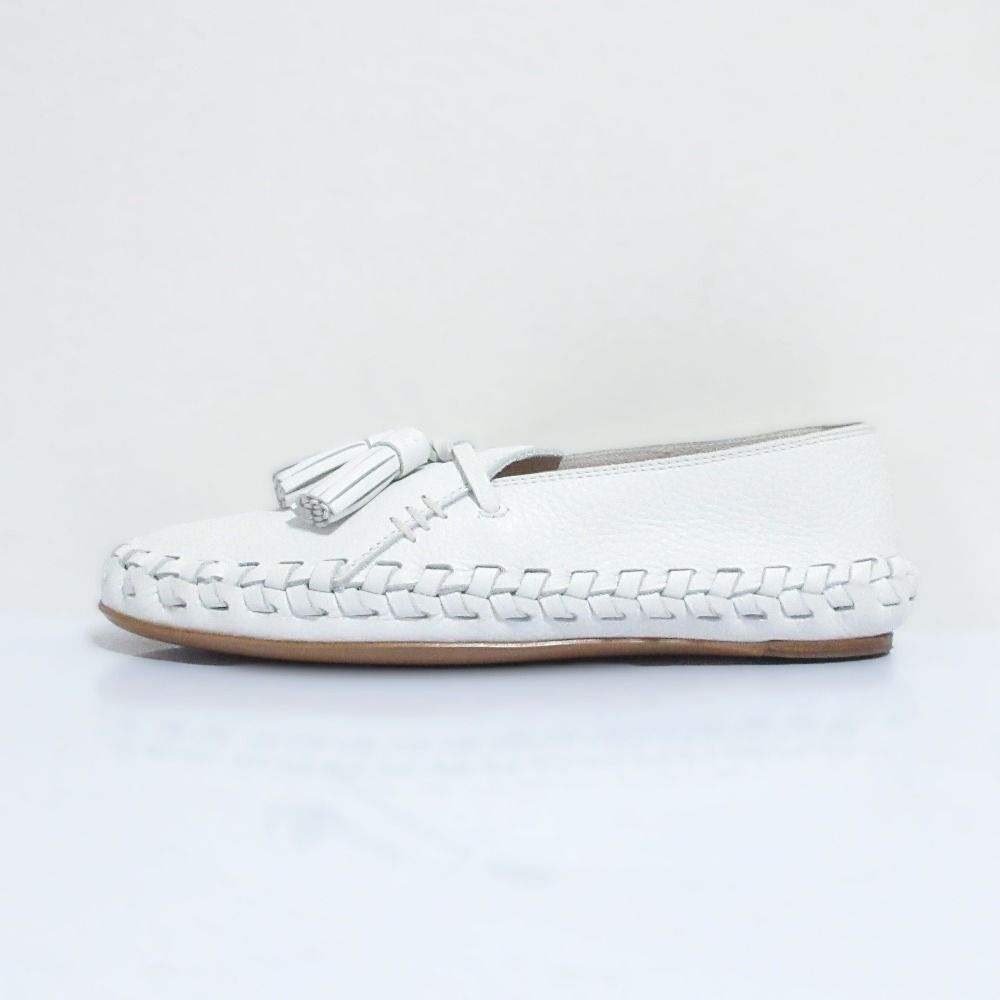 Celine Triomphe Tassel Leather Flats / Loafers 35 White — view 2