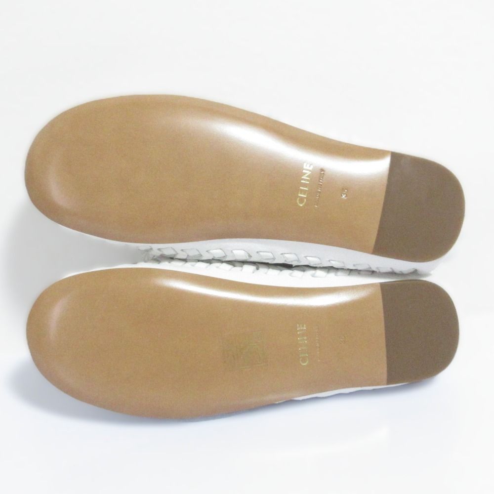 Celine Triomphe Tassel Leather Flats / Loafers 35 White — view 7