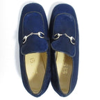 Gucci Era Horsebit Calf Hair Leather Loafers 5 Navy Pre Owned — view 4
