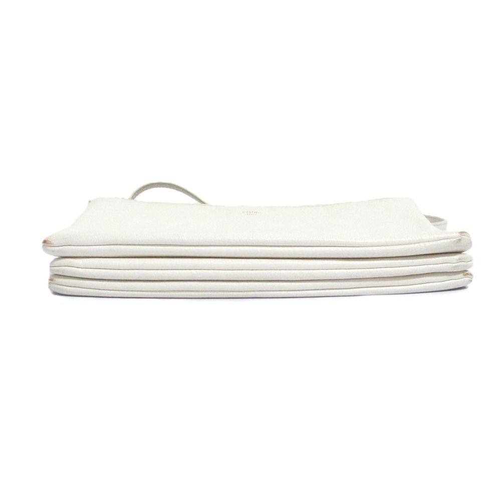 Celine Trio Leather Shoulder Bag Off White Pre Owned — view 5