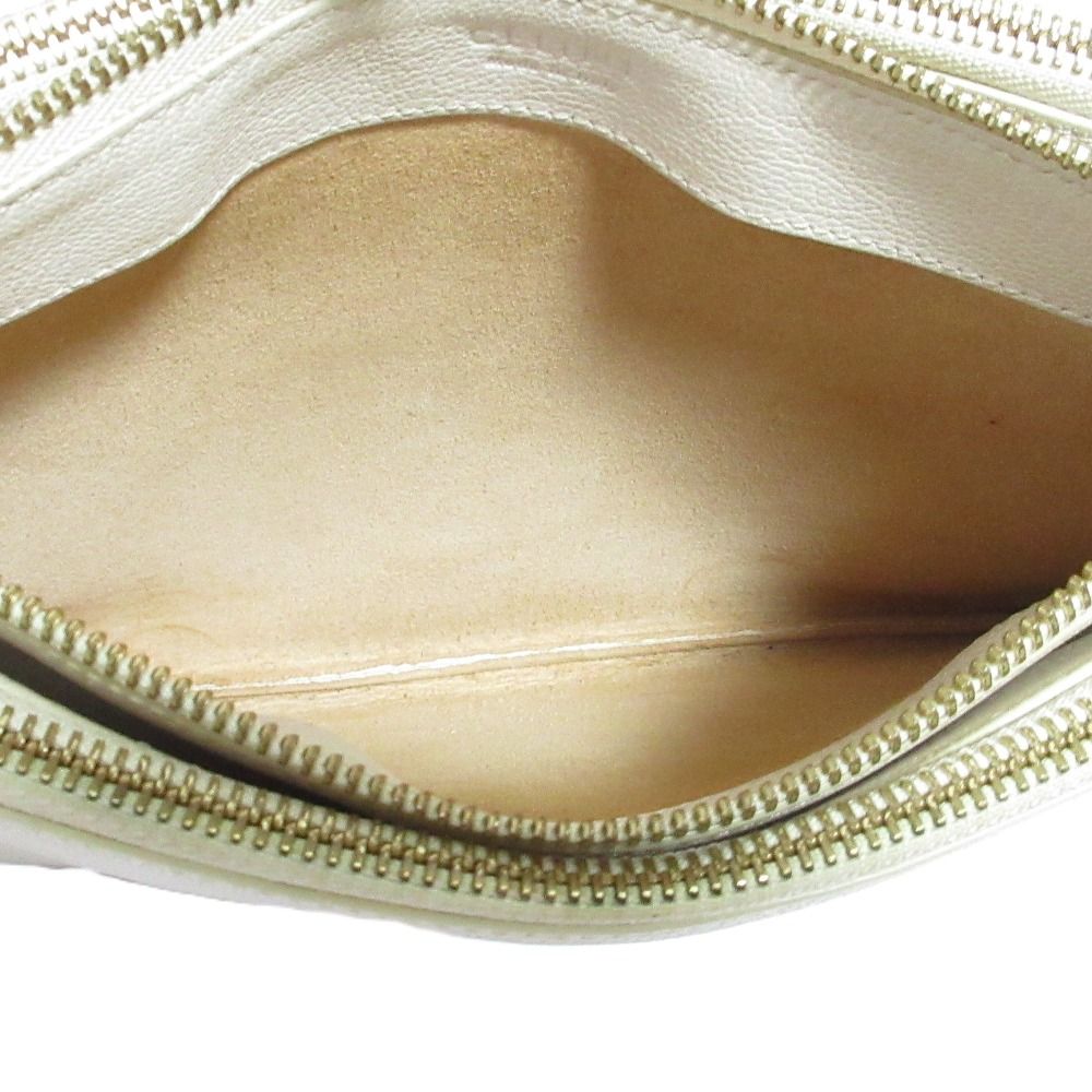 Celine Trio Leather Shoulder Bag Off White Pre Owned — view 9