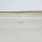 Celine Trio Leather Shoulder Bag Off White Pre Owned — view 6