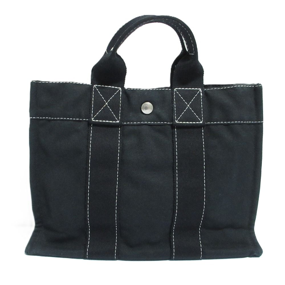 Hermes Gently Deauville PM Canvas Tote Black