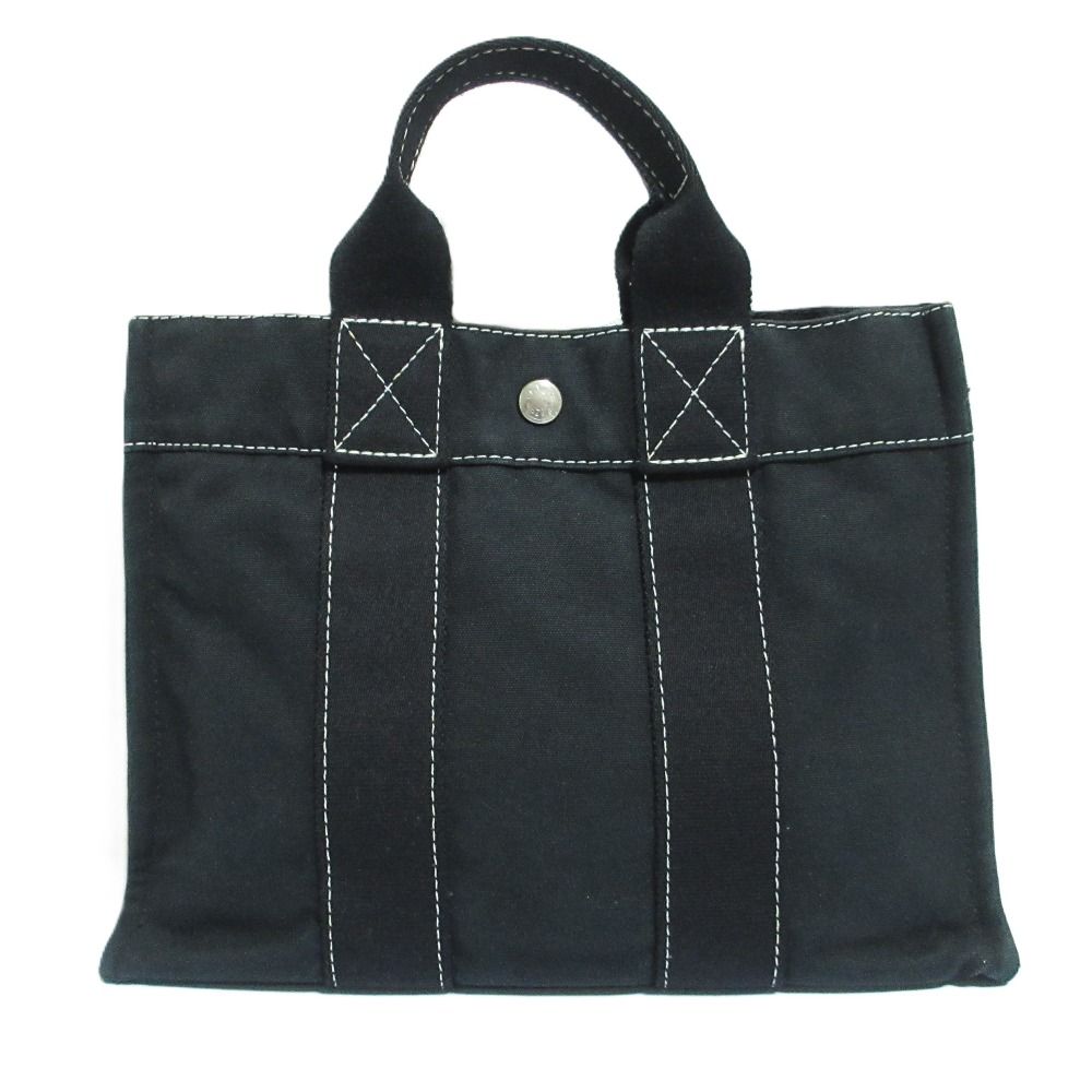 Hermes Gently Deauville PM Canvas Tote Black — view 2