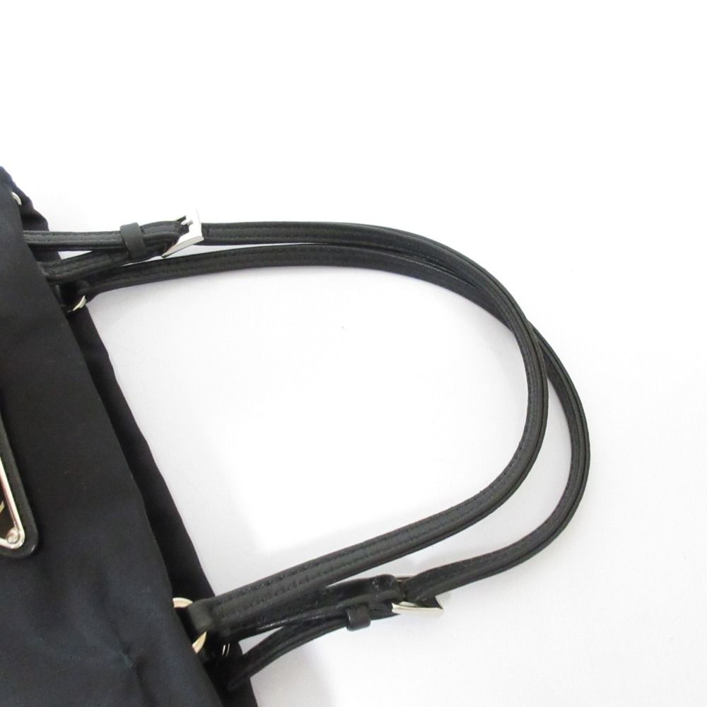 Prada Tessuto Nylon Triangle 2-Way Chain Shoulder Bag Black Pre Owned — view 6
