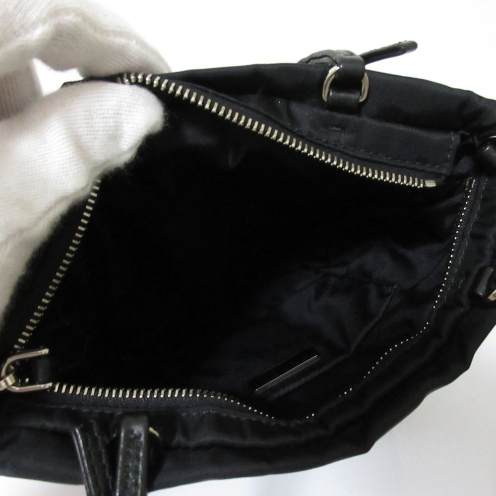 Prada Tessuto Nylon Triangle 2-Way Chain Shoulder Bag Black Pre Owned — view 7