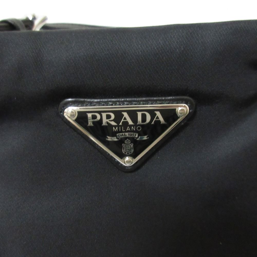 Prada Tessuto Nylon Triangle 2-Way Chain Shoulder Bag Black Pre Owned — view 9