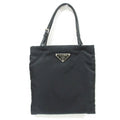 Prada Tessuto Nylon Triangle 2-Way Chain Shoulder Bag Black Pre Owned