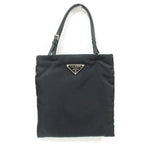 Prada Tessuto Nylon Triangle 2-Way Chain Shoulder Bag Black Pre Owned