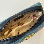 Gucci GG Marmont Denim Makeup Pouch Blue Pre Owned — view 6