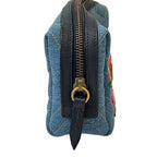 Gucci GG Marmont Denim Makeup Pouch Blue Pre Owned — view 3