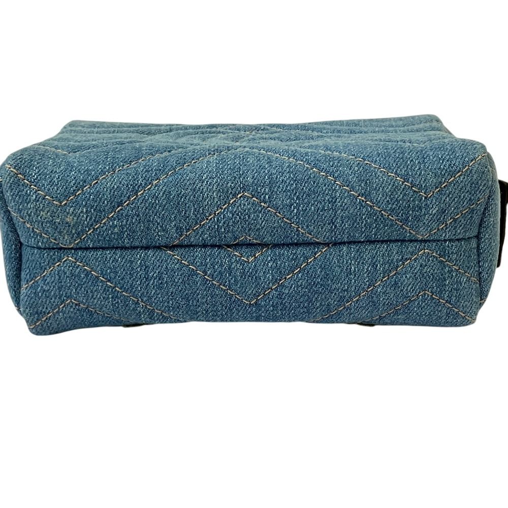 Gucci GG Marmont Denim Makeup Pouch Blue Pre Owned — view 5