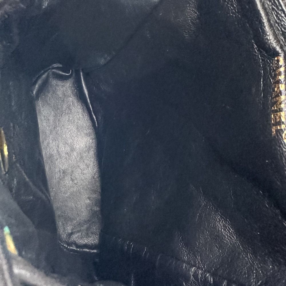 Chanel Vintage Quilted Lambskin Chain Shoulder Turnlock Backpack Black Pre Owned — view 8