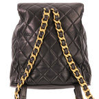 Chanel Vintage Quilted Lambskin Chain Shoulder Turnlock Backpack Black Pre Owned — view 2