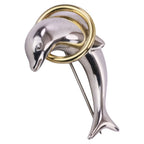 Tiffany & Co Dolphin Brooch Silver Gold Pre Owned — view 2