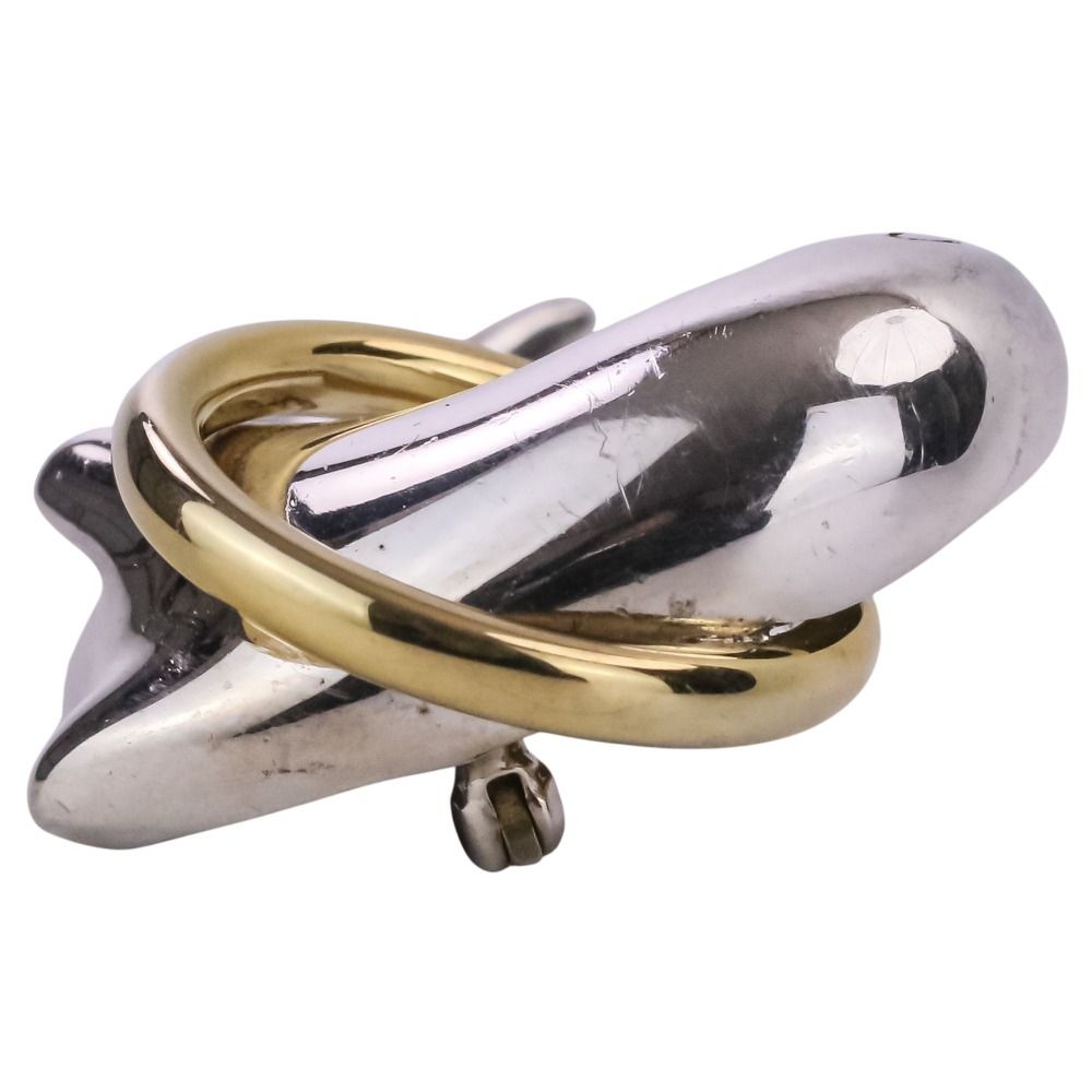 Tiffany & Co Dolphin Brooch Silver Gold Pre Owned — view 7
