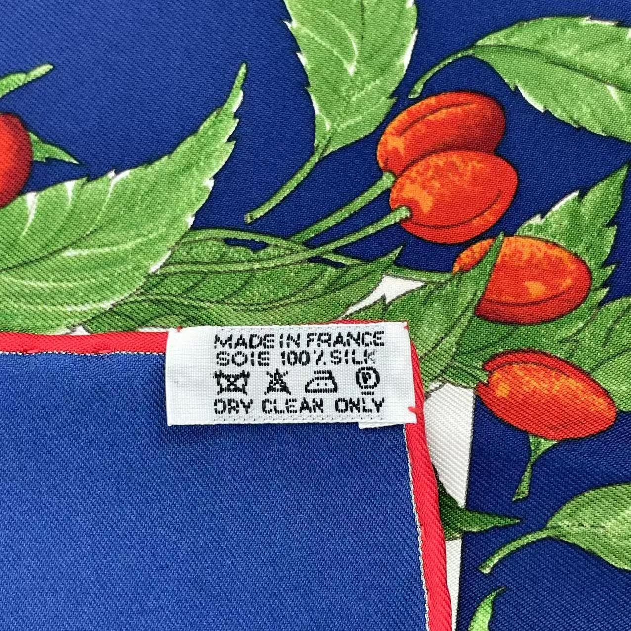 Hermes Carre 90 Coeur Des Bois in the Woods Navy Silk 100% Scarf — view 7