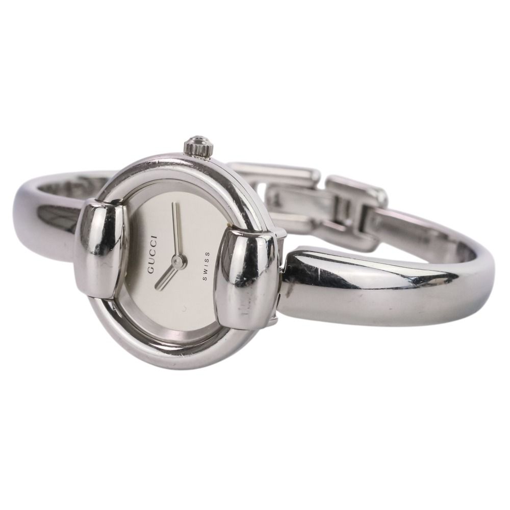 Gucci Quartz Bangle Watch Silver Dial Pre Owned — view 7