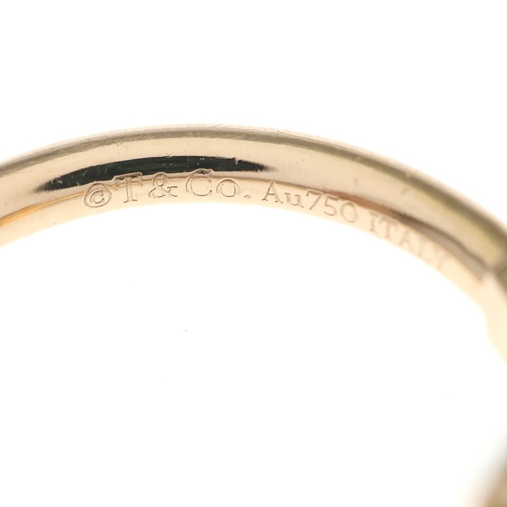 Tiffany & Co T Wire Diamond Mother of Pearl Ring Pink Gold — view 5