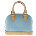 Louis Vuitton Monogram Vernis Alma BB 2-Way Shoulder Bag Brown Sky Blue Leather — view 2