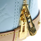 Louis Vuitton Monogram Vernis Alma BB 2-Way Shoulder Bag Brown Sky Blue Leather — view 6