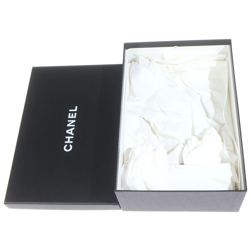 Chanel CC Logo Plate Leather Flat Sandals Shoes — view 6