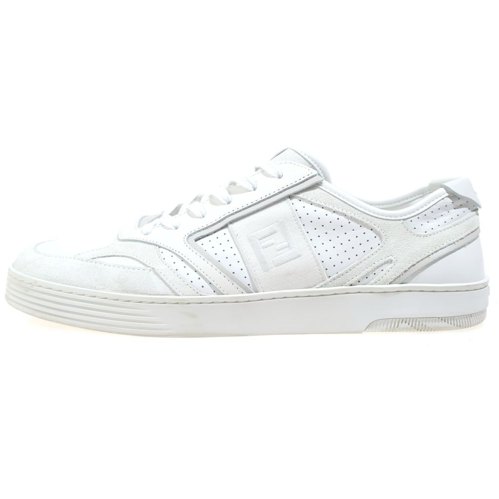 Fendi Step Suede Leather Low Cut Sneakers White