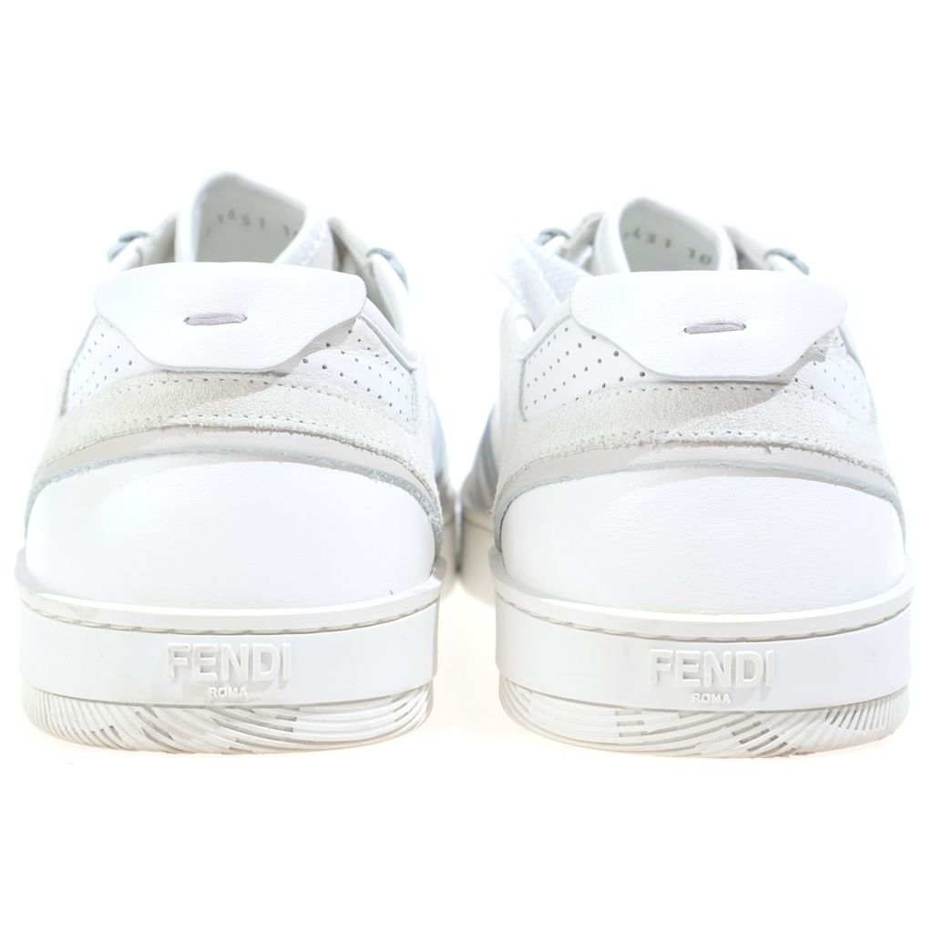 Fendi Step Suede Leather Low Cut Sneakers White — view 3