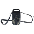 Dior Oblique Saddle Vertical Pouch Shoulder Bag Navy Leather Canvas Silver