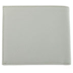 Prada Saffiano Bifold Wallet Compact Card Case White Leather Silver — view 2