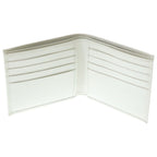 Prada Saffiano Bifold Wallet Compact Card Case White Leather Silver — view 5