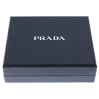 Prada Saffiano Bifold Wallet Compact Card Case White Leather Silver — view 6