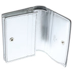 Gucci GG Emblem Compact Wallet Trifold Coin Case Beige Silver — view 5