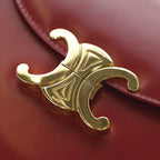 Celine Shoulder Bag Teen Besace Triomphe Bag Red Leather Gold — view 6