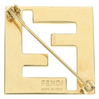 Fendi FF Logo Forever Brooch Gold White — view 2