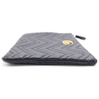 Gucci GG Marmont Clutch Black Leather Gold — view 3