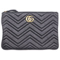 Gucci GG Marmont Clutch Black Leather Gold