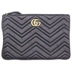 Gucci GG Marmont Clutch Black Leather Gold